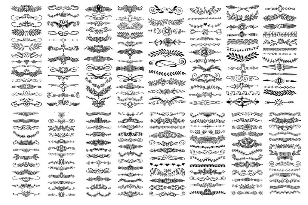 Vintage decorative curls swirls borders 1024x683 - وکتور چیست؟ || +7 سایت برتر دانلود وکتور رایگان