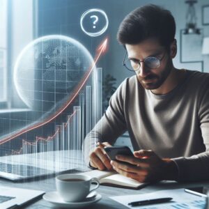 یک نفر در حال کار با موبایل