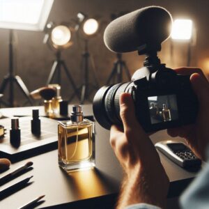 تجهیزات حرفه ایی عکاسی و فیلمبرداری روی میز استودیو